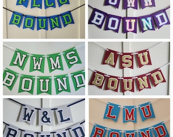College Bound Banner | Personalized College Send Off Party Decorations | Dorm Party Sign | Future College Banner | Freshman Year celebration
