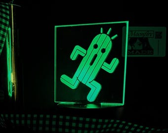 Final Fantasy Cactuar Night Light | RPG Fan Art LED Lamp | Gamer Room Decor