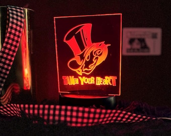 Persona 5 Night Light | Phantom Thieves “Take Your Heart” LED Lamp | Anime Gamer Room Decor