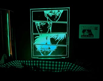 Yu Yu Hakusho Night Light | Anime Fan Art LED Lamp | Otaku Room Decor