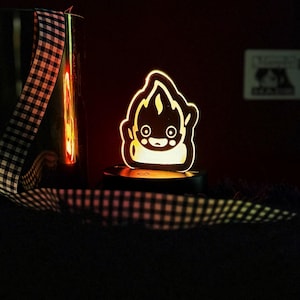 Calcifer Night Light | Howl’s Moving Castle Fan Art LED Lamp | Ghibli Room Decor