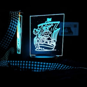 One Piece Night Light | Thousand Sunny Anime Ship LED Acrylic Lamp | Otaku Room Decor