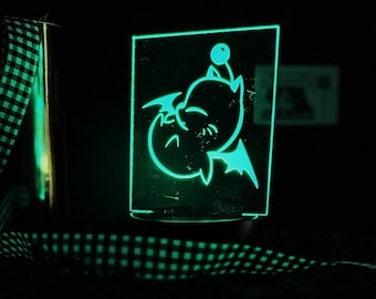 Final Fantasy Moogle LED Night Light | Gamer Room Decor | RPG Gift