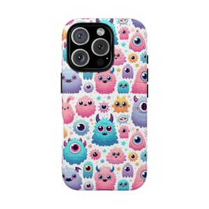 Cute Monster Phone Case, Kawaii Phone Cover, Tough Cases for Kids, Colorful Case, Unique Gifts for Teens