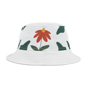 Floral Bucket Hat for Sunshine Vibes, Summer Accessory, Outdoor Activities, Gift for Nature Lovers, Boho Style Hat