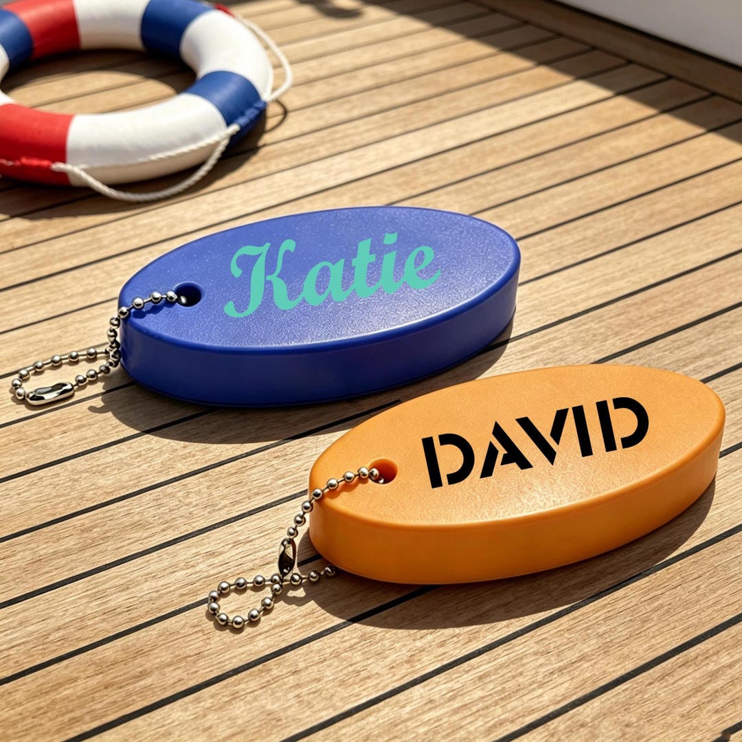 Personalized Floating Keychain, Custom Boat Key Float, Father's Day ...