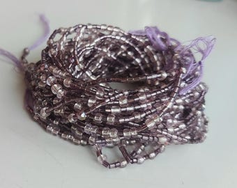 Mauve Waist Beads with Crystal, belly chain, Authentic Ghanaian Beaded Body Jewelry, Exclusive Design