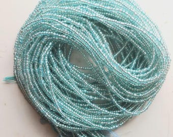 Aqua Color Waist Beads with Crystal, Authentic Ghanaian Beaded Body Jewelry #20