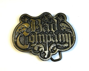Bad Company Rock Band Belt Buckle Brass Vintage 1970s Rock n Roll Collectible