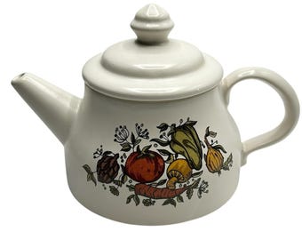 Vintage McCoy Spice Delight Teekanne mit Deckel Retro Gemüse Pilz Design