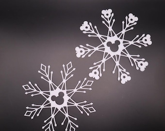 Mickey Snowflakes 3D Printed - Snowflake Ornaments - Hidden Mickey Style download stl