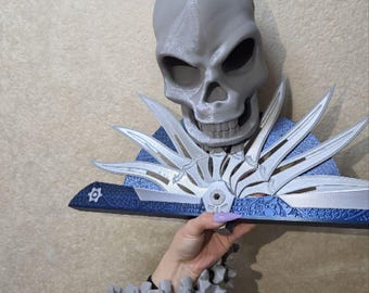 Conjunto de accesorios de cosplay de Kitana de Mortal Kombat con abanico y calavera de la victoria – Paquete de Fatality impreso en 3D