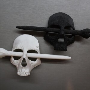 3D Printed Skull Hair Clip: Gothic Bone Pin Accessory