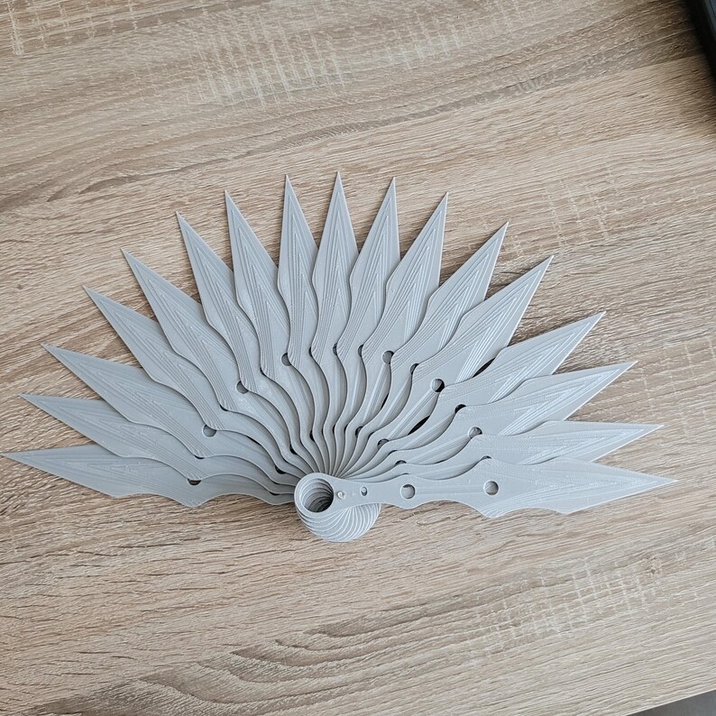 Pointed Fan Design 3D Printed Folding Fan – Articulated Spiky Fan, Elegant Modern Design ...