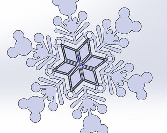 Mickey Snowflakes 3D Printed - Snowflake Ornaments - Hidden Mickey Style download stl