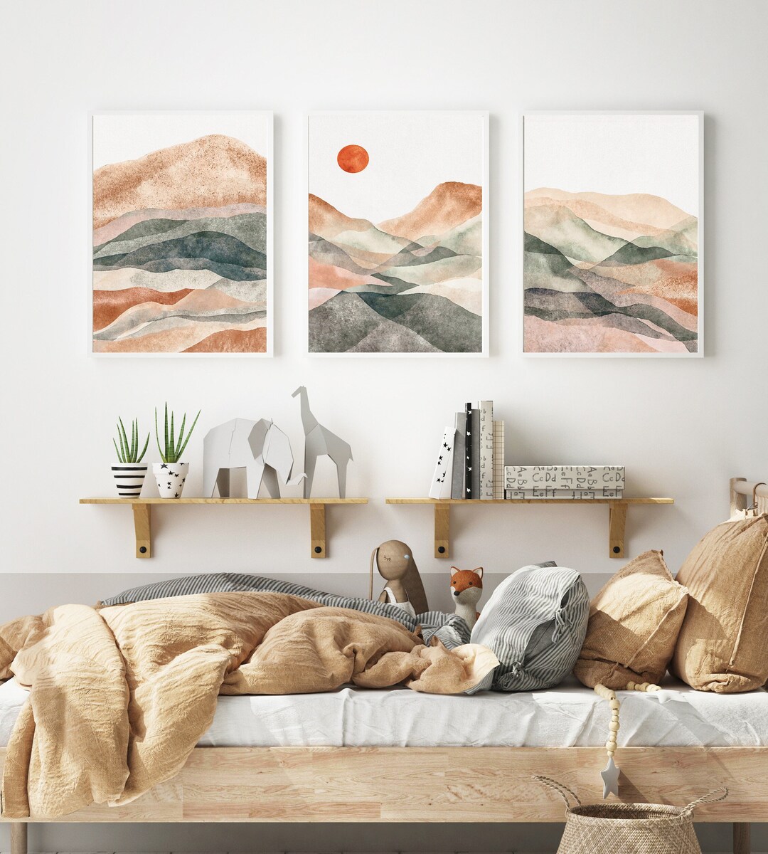 Set of 3 Prints Nordic Nursery Decor Nursery Wall Art - Etsy - Nordic Inexpensive Decor Prints