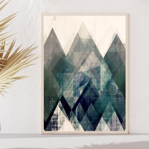 Scandinavian print, Scandinavian poster art, blue art, Scandinavian poster print, Modern poster print, geometric poster, wall decor, decor