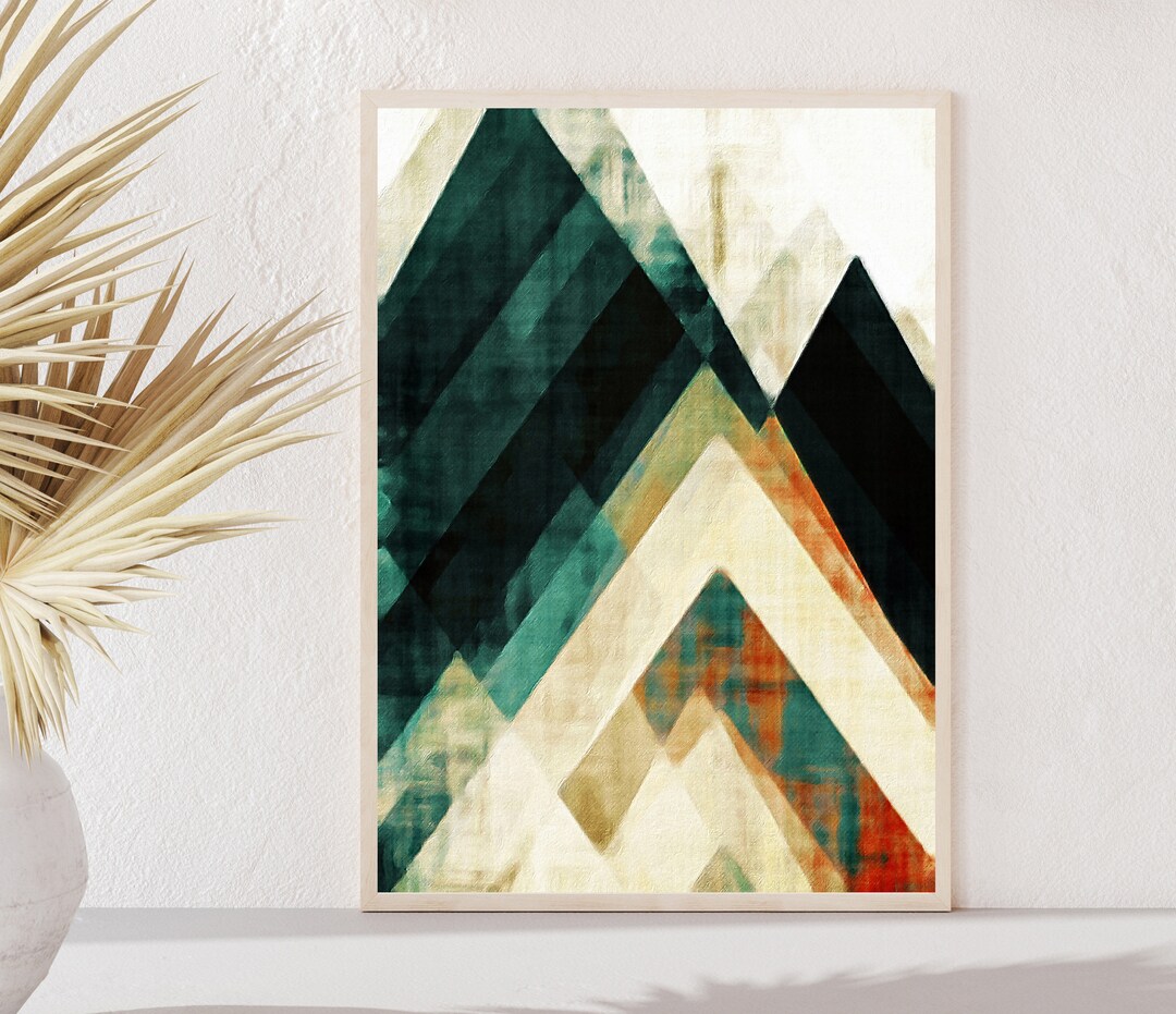 Modern Mid Century Art Print: Abstract Geometric Wall Decor - Etsy