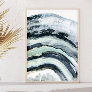Agate Print, Watercolor Agate, Painting, Agate Wall Art, Geode Wall Art, Black geode art, Mineral Art, Mineral Wall Decor, Agate Slice Print