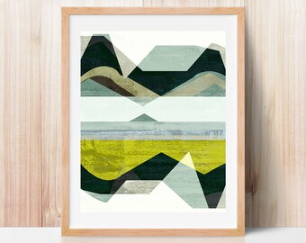 Nordic Art Print: Colorful Geometric Abstract - Scandinavian Style
