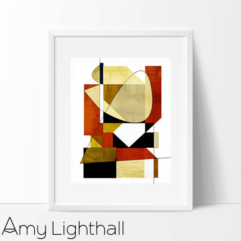 neutral colors modern mid century office art abstract print geometric art wall art art illustration abstract art Graphic art