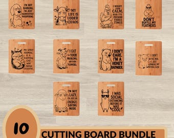 Sarcastic Cutting Board SVG Bundle, Funny mom Kitchen Art PNG (Digital Download)
