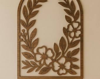 Archivos DXF de arco floral / Archivos de corte láser botánicos, arte mural metálico SVG
