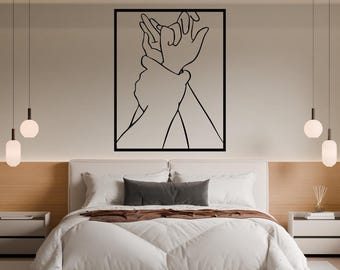 Arte de pared de metal con manos de pareja románticas, arte de amor SVG (digital)