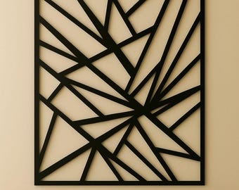 Arte de pared de metal geométrico abstracto SVG DXF / Archivo digital cortado con láser CNC / Decoración moderna de metal o madera