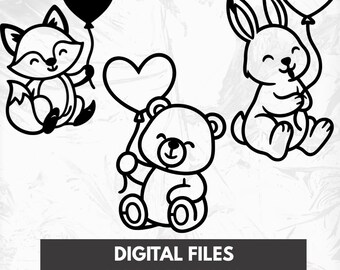 Paquete de archivos SVG para decoración de paredes con animales del bosque / Archivos de corte láser de vida silvestre / CNC Plasma DXF / Escena de montaña con oso, ciervo y lobo / Glowforge Cricut xTool