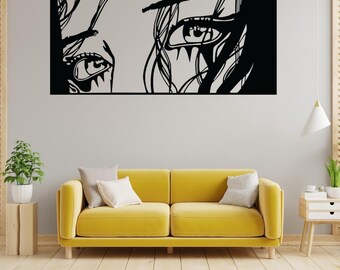 Arte mural floral con ojos de mujer en formato SVG DXF / Archivo de corte láser con flores y rostro femenino / Diseño para plasma CNC / Descarga digital para Glowforge y Cricut xTool