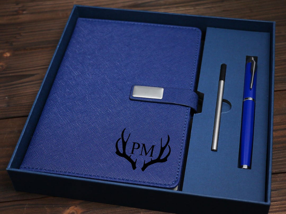 Custom Engraved Notebook Set, Leather Notebook Set With Pen, End of ...
