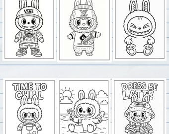 Labubu Coloring Book – 93 Printable Pages (Digital Download)