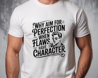 Retro Funny T-Shirt PNG, Imperfection Design (Digital Download)