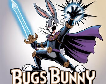 30 Bugs Bunny T-Shirt Design Bundle – Digital Download PNG – 300 DPI High-Resolution Printable Art