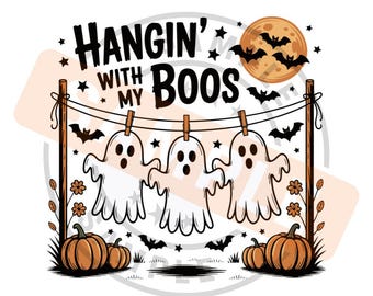 Funny Halloween Ghosts PNG SVG, Shirt Design (Digital Download)