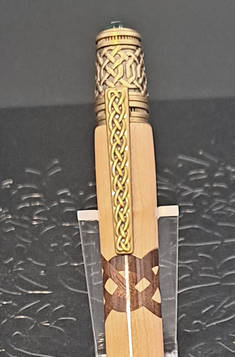 Knot Work Inlay Celtic Knot Pen – Handmade Maple & Purpleheart Inlay – Antique Brass ...