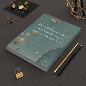 Inspirational Hardcover Journal with Floral Design, Motivational Writing Notebook, Gift for Writers, Journaling, Self-Care, Birthday