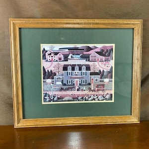 Charles Wysocki “Moonmeadow Cove” Framed Print – Americana Folk Art Rural Scene