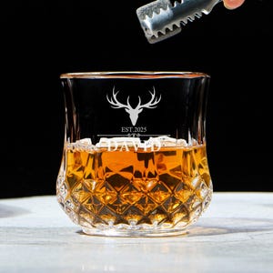Personligt whiskyglas graverat med namn - Present till honom, barberedning, present till män