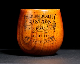 70th Birthday Aged to Perfection,70 Year Old Gifts Bourbon Scotch Whisky Tumbler Cup- Vintage 1956 Engraved Whiskey Cup