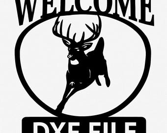 Archivo DXF de letrero de bienvenida para ciervos – Corte por plasma CNC, decoración para cabañas (descarga digital)
