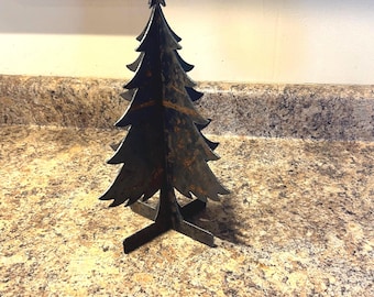 Árbol de Navidad de metal deslizable: decoración navideña rústica de acero