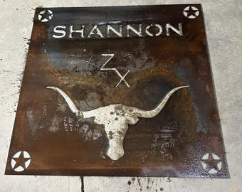 Letrero metálico personalizado para rancho, decoración de acero cortada con plasma personalizada