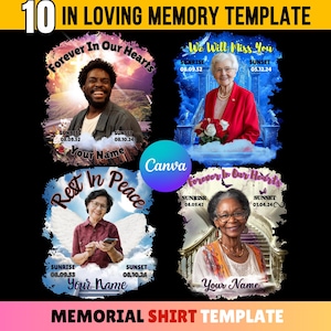 Memorial T-Shirt Template Canva: In Loving Memory Design (Digital Download)