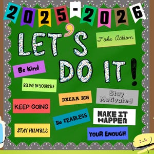 Back to School Bulletin Board Kit 2025 Lets Do It, Printable Kit to Print, Cut and Hang, Classroom Door Decor, Welcome Back Classroom Decor