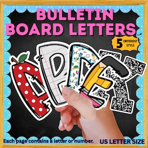 Printable Bulletin Board Letters: Back to School Classroom Decor (PDF Download)