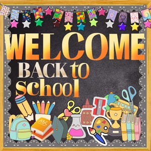 Welcome Back to School Bulletin Board PDF, Printable Classroom Door Decor, Inspiration Printable Decor, Motivational Bulletin Board Kit Gift