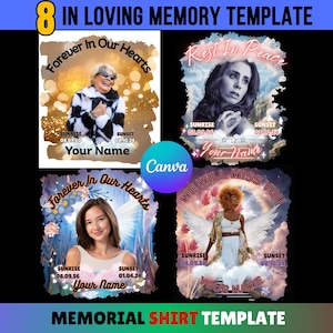 Memorial T-Shirt Template: In Loving Memory Design (Canva Editable, PDF Download