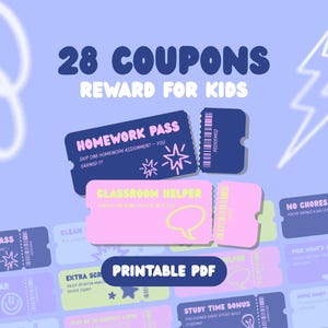 28 Printable Reward Coupons for Kids – Fun Behavior Tickets PDF | Back to School Positive Parenting